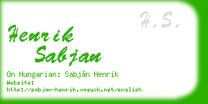 henrik sabjan business card