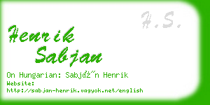 henrik sabjan business card